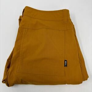 REI Mens 28x32 Mustard Nylon Blend Button Drawstrings Hiking Pants